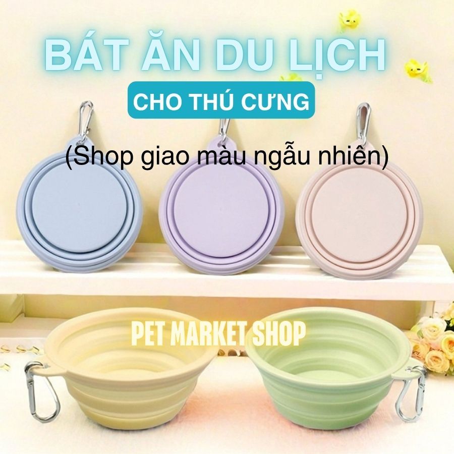 PC051 PETMK BÁT ĂN DU LỊCH CHO THÚ CƯNG, CÓ THỂ GẤP GỌN, CÓ MÓC TREO TIỆN LỢI, PHỤ KIỆN THÚ CƯNG