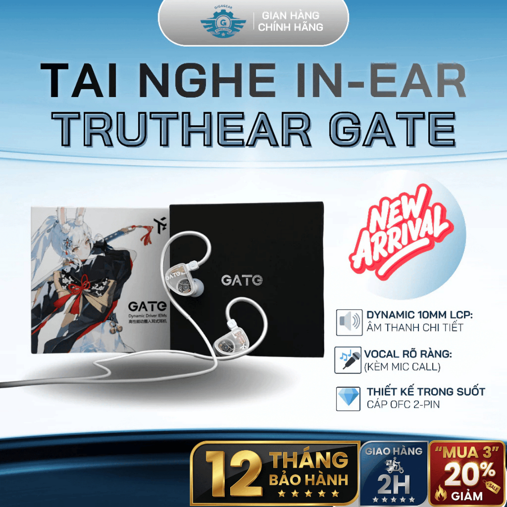 🎧[Cực Hot] Tai Nghe In-Ear Truthear GATE –10 mm LCP HiFi, Mic In-line, Bass Ấm,Chống Ồn, Màng LCP | BigBuy360 - bigbuy360.vn