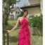 Đầm maxi nữ chất voan cao cấp thiết kế cổ yếm theo dáng váy siêu yêu mặc đi dã ngoại chụp ảnh hút mắt đầm đi biển