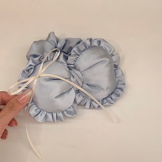 Dây Buộc Tóc Scrunchie Trái Tim Phồng Satin - Phụ Kiện Tóc Balletcore Coquette Xinh Xắn