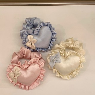 Dây Buộc Tóc Scrunchie Trái Tim Phồng Satin - Phụ Kiện Tóc Balletcore Coquette Xinh Xắn