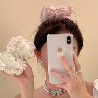 Dây Buộc Tóc Scrunchie Trái Tim Phồng Satin - Phụ Kiện Tóc Balletcore Coquette Xinh Xắn