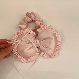 Dây Buộc Tóc Scrunchie Trái Tim Phồng Satin - Phụ Kiện Tóc Balletcore Coquette Xinh Xắn