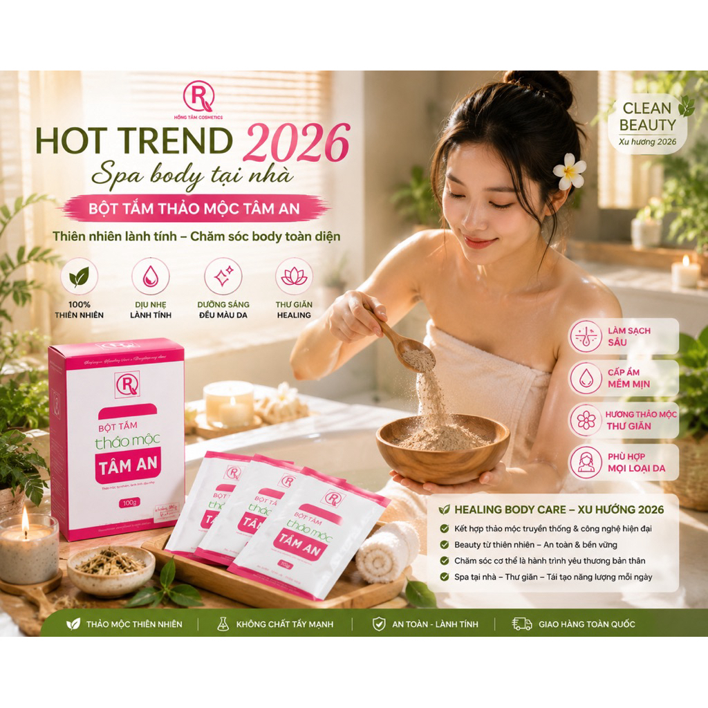 Bột Tắm Thảo Mộc Tâm An Mul Rose Chính Hãng Dịu Nhẹ Giúp Da Sáng Mịn