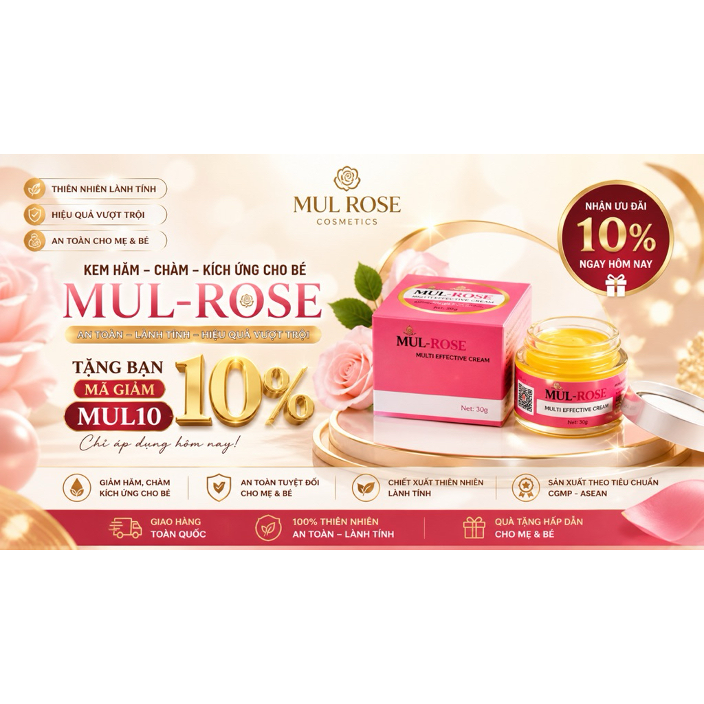 Kem Nghệ Nano Mul Rose Chính Hãng Hồng Tâm Chăm Sóc Da Mụn Thâm 30g