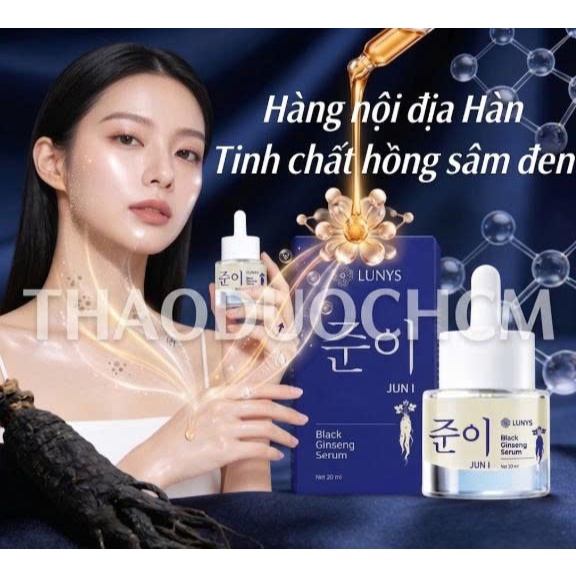 Sỉ ibChính hãng Serum Lunys Nhân Sâm Đen Hàn Quốc Trắng Da Mờ Nám