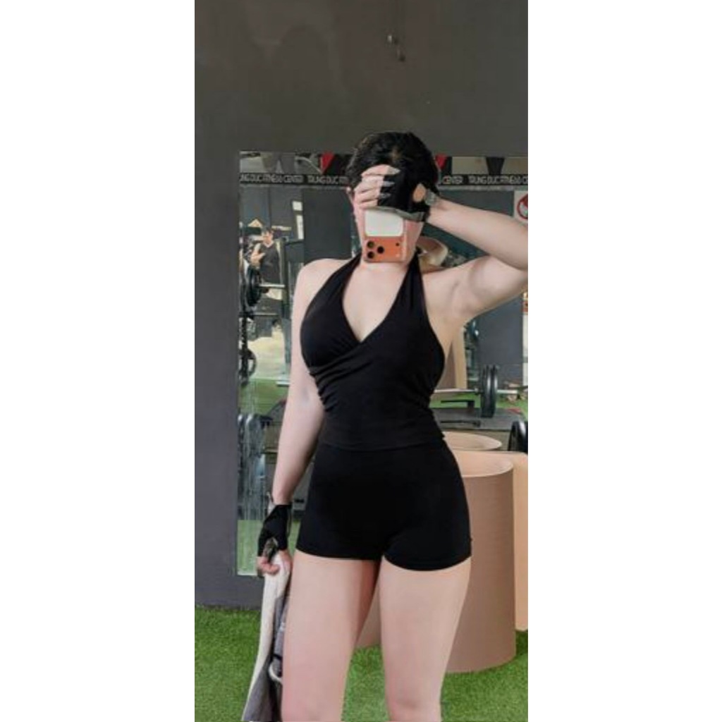 MIDORI SPORT - BỘ ĐỒ ĐÙI YẾM ĐẮP CHÉO DC6 - THUN LẠNH LULU - MÚT RỜI - THÍCH HỢP ĐI TẬP GYM , YOGA , AEROBIC