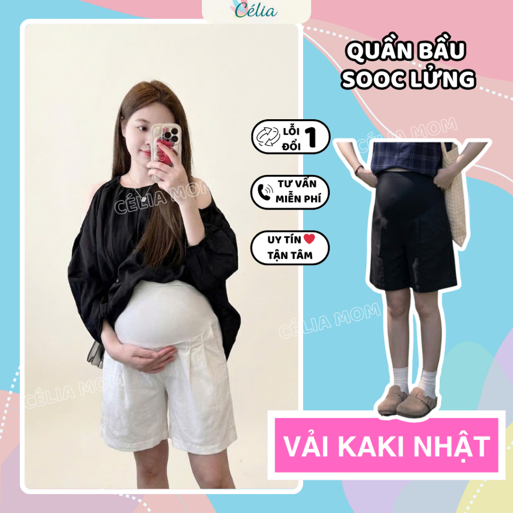 Quần Bầu KAKI Sooc Lửng (TRÊN GỐI) Chất Vải KaKi Nhật Đứng Dáng Giữ Form Thoáng Mát Mùa Hè – Có Đáp Bụng+Dây Chỉnh Size