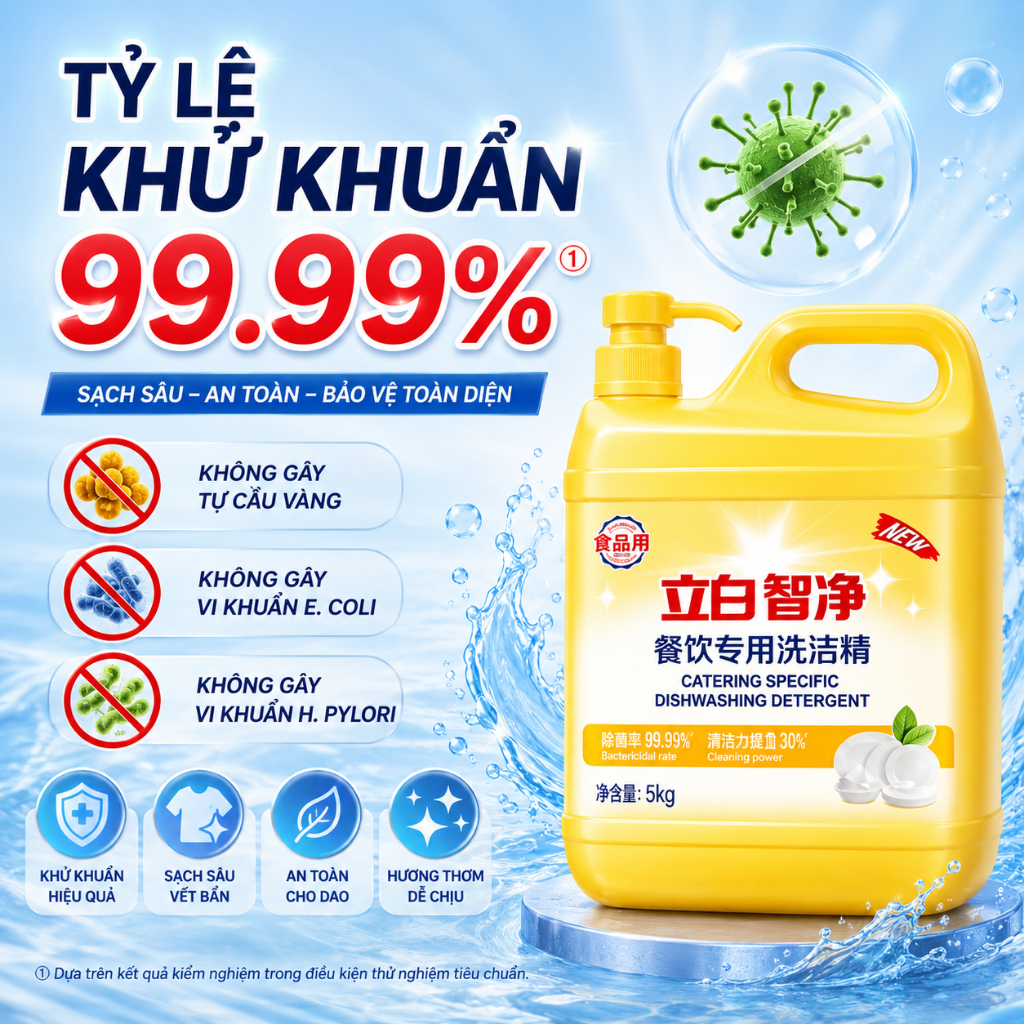 Nước Rửa Chén Liby Can Lớn 5KG - Siêu Đậm Đặc, Sạch Dầu Mỡ Chuyên Dùng Cho Nhà Hàng