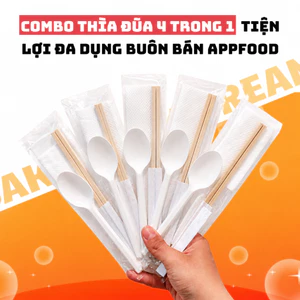 Bộ muỗng đũa tăm giấy 4 trong 1 chất lượng cao cấp tiện dụng
