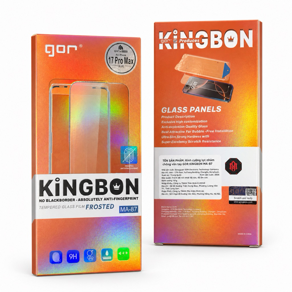 Kính Cường Lực iPhone Chống Bám Vân Tay - Chống Phản Chiếu AR cho iPhone KiNGBON - MA87