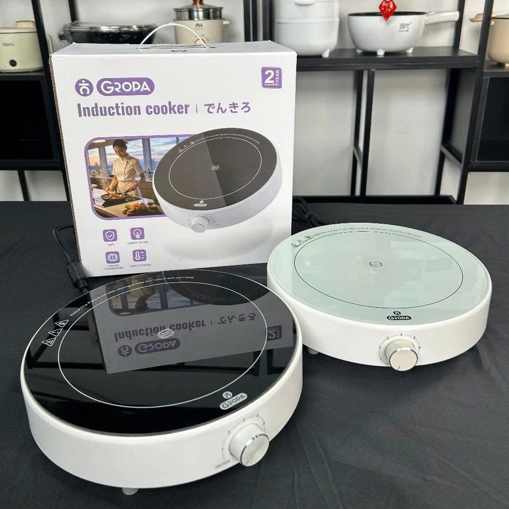GIAO MÀU NGẪU NHIÊN - Bếp từ tròn mặt kính cường lực Gropa 2200W - Hàng chính hãng bảo hành 12 tháng