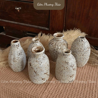 Bình Hoa Mini RUSTIC Nhiều Kiểu Dáng Men Sần Bát Tràng