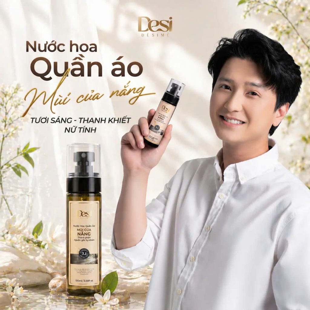 Nước Hoa Quần Áo Desi Mùi Của Nắng, Nước Hoa Quần Áo Thơm Lâu Từ Pháp Không Ố Vải, An Toàn Cho Da 100ml