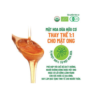 Mật Hoa Dừa Hữu Cơ Sokfarm ,100% mật hoa dừa hữu cơ Hũ 65g