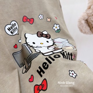 Áo Thun Nữ Kitty Họa Tiết Form Rộng QCCC Cao Cấp