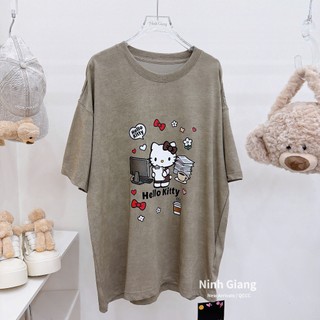 Áo Thun Nữ Kitty Họa Tiết Form Rộng QCCC Cao Cấp