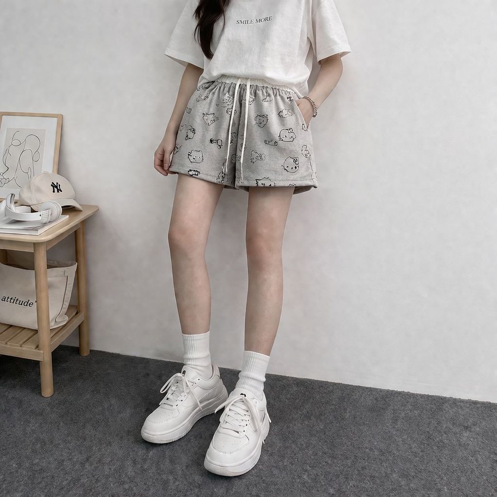 [ Combo 2 Màu Và Có Bán Lẻ ] Quần Short Đùi Nữ Hello Kitty Nữ Mặc Nhà Đi Chơi Dễ Thương
