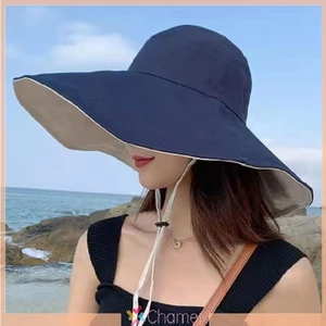 Mũ Rộng Vành Chống Nắng Nữ 2 Mặt – Nón Đi Biển Cao Cấp, Che Nắng UV, Có Dây Cố Định