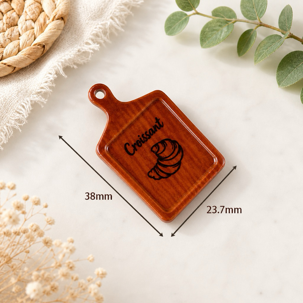 Charm Thớt Khay Gỗ Đồ Chơi Nhà Bếp Mô Hình Mini Trang Trí Decor Nhà Búp Bê DIY Đồ Chơi Nhỏ Quà Tặng Bé