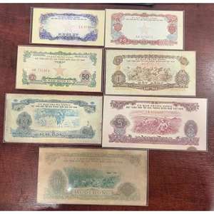Bộ 7 tờ Việt Nam 10 20 50 xu 1 2 5 10 đồng 1963 1968