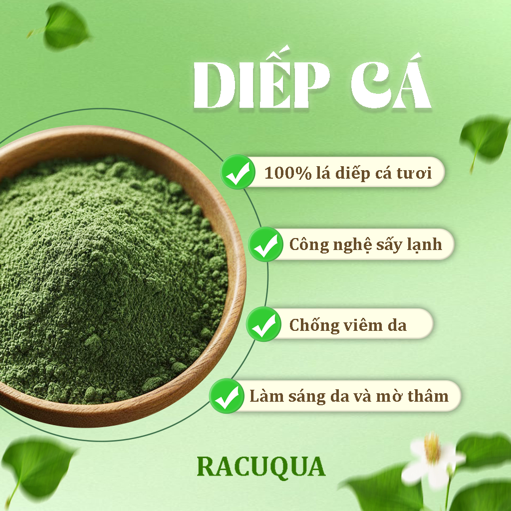 Combo Bột Giảm Mụn Trà Xanh + Diếp Cá RACUQUA 150g