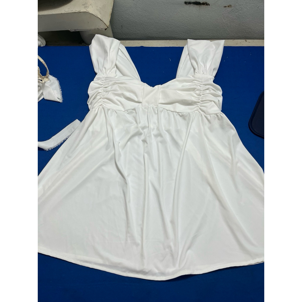 Áo hai dây nữ bản to cúp ngực dáng xòe áo babydoll Jolie Clothing áo 2 dây nơ ngực lưng chun