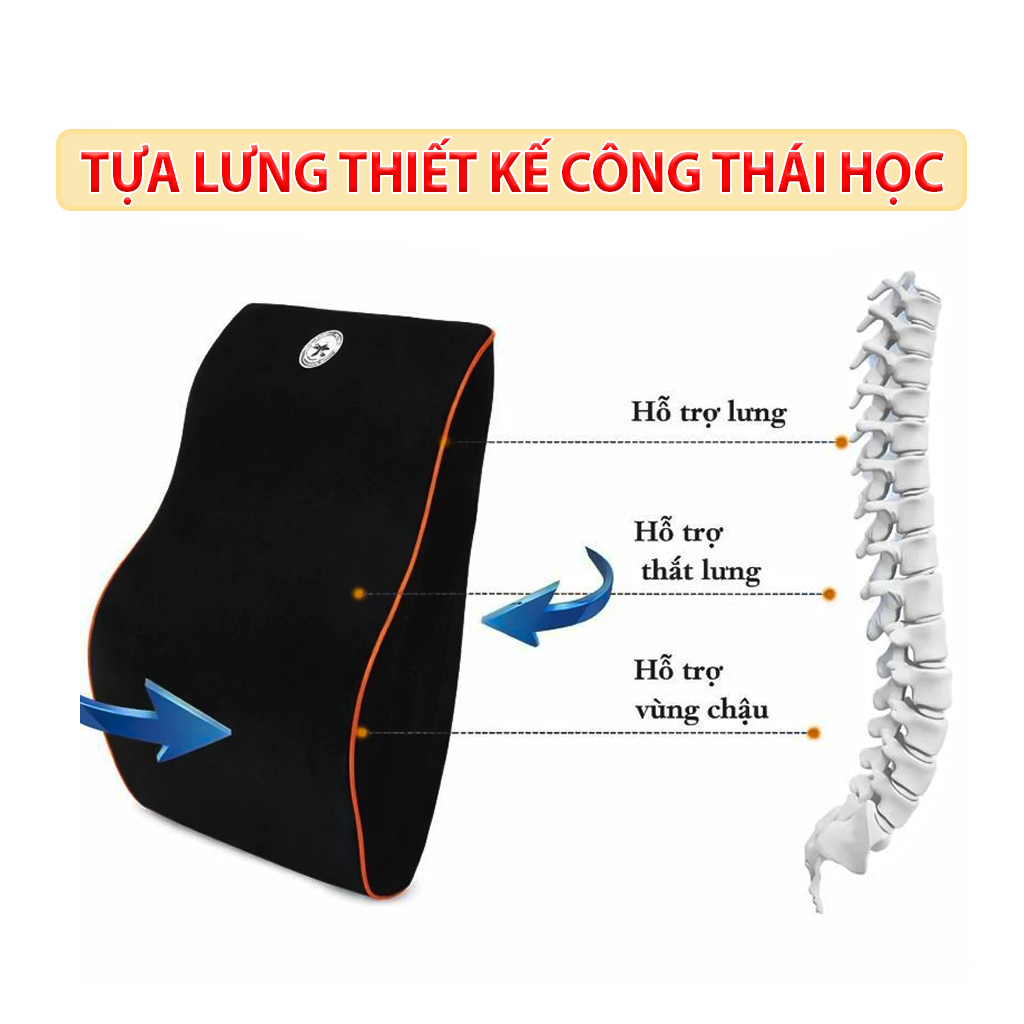 Gối Tựa Đầu Và Tựa Lưng Ô Tô, Văn Phòng Cao Su Non Nỉ Êm Ái, Chống Đau Mỏi Lưng Cổ Vai Khi Ngồi Lâu