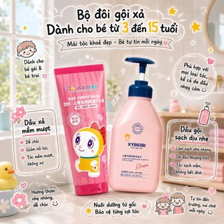 COMBO DẦU GỘI VÀ DẦU XẢ trẻ TỪ 3-15 TUỔI axit amin XYBEIBI, dịu nhẹ,không gây cay mắt,an toàn cho bé