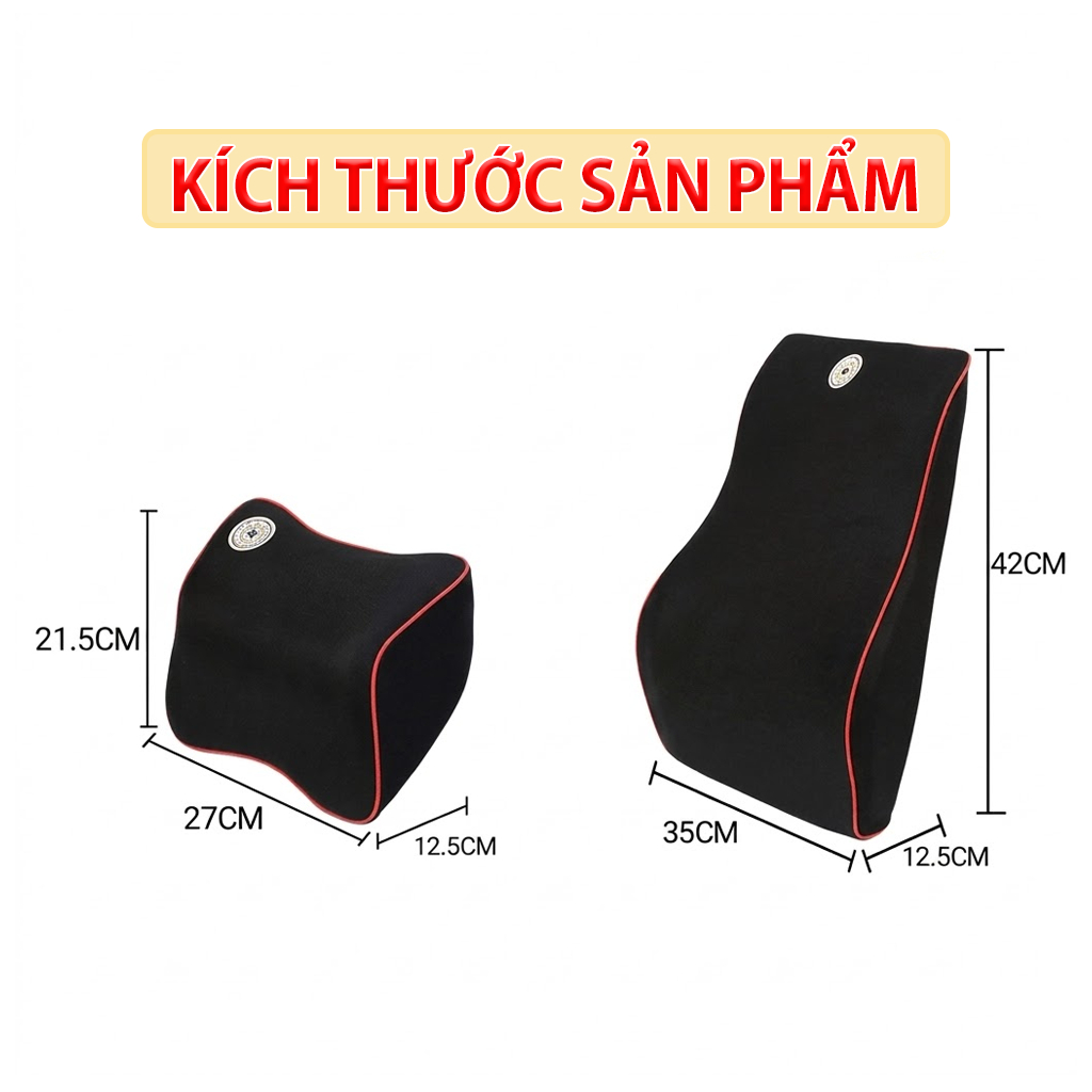 Gối Tựa Đầu Và Tựa Lưng Ô Tô Cao Su Non Nỉ Êm Ái Giảm Đau Mỏi Lưng Cổ Vai Gáy Khi Tựa Lưng Văn Phòng Ngồi Lái Xe Lâu