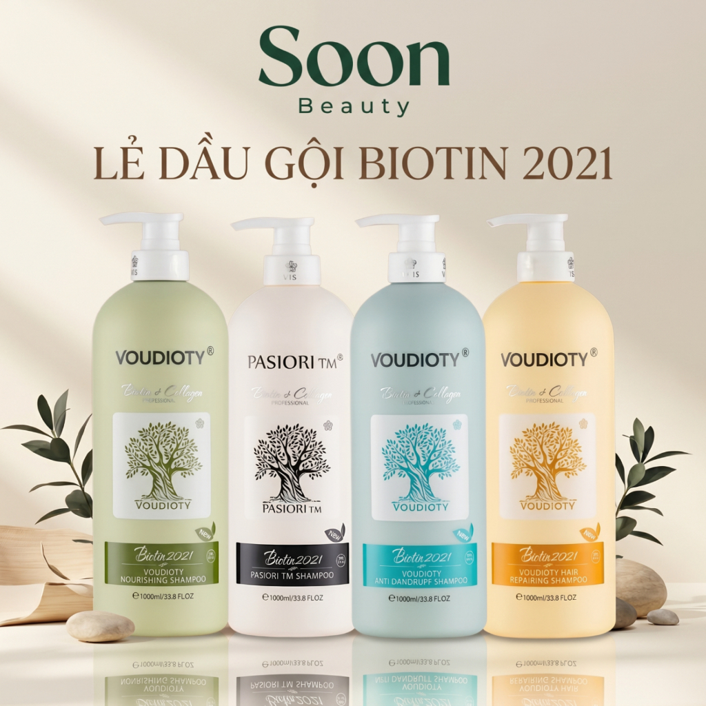 Lẻ Dầu Gội Biotin Collagen Voudioty Giảm Rụng, Ngăn Gàu, Kiềm Dầu, Phục Hồi Tóc Hư Tổn 500ml/1000ml (2021)