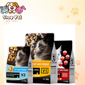 Thức ăn hạt Cat and friend V2 V3 , hỗ trợ thận siêu nhiều topping giúp mèo tăng cân.
