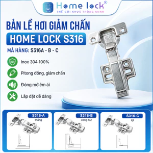 Bản Lề Hơi Giảm Chấn GROB S316 Inox 304 Chống Gỉ - S316A / S316B / S316C Cho Cánh Tủ