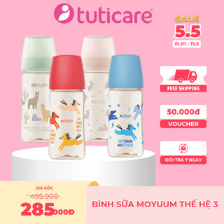 Thế hệ 3 - Bình sữa PPSU Moyuum - 80ml/170/270ml/330ml - Họa Tiết