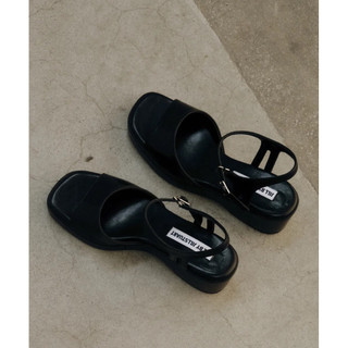 Dép quai hậu Hàn Quốc Jill by JillStuart Black Leather Strappy Sandals - Fullbox