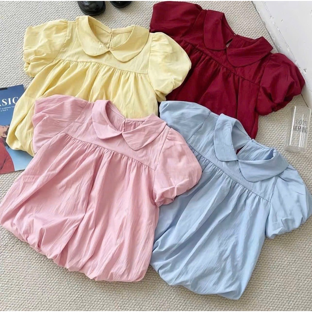 Áo babydoll Nữ Áo Bí Cổ Sen Dễ Thương [FREESHIP]🌸Áo Kiểu Nữ Tay Phồng Phong Cách Ulzzang🌸
