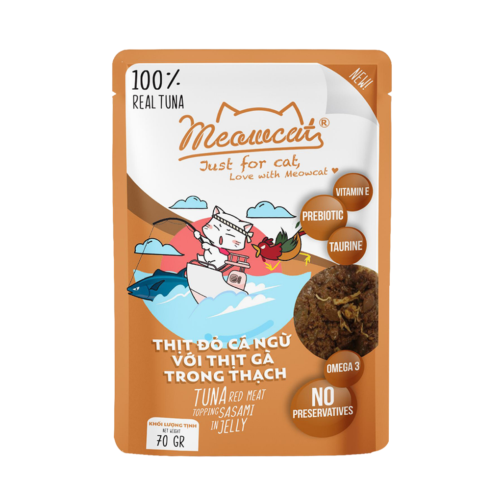 [Combo 48] Pate MeowCat Gói 70g Cho Mèo Thơm Ngon Nhiều Vị Bổ Sung Đầy Đủ Chất Dinh Dưỡng Cho Mèo