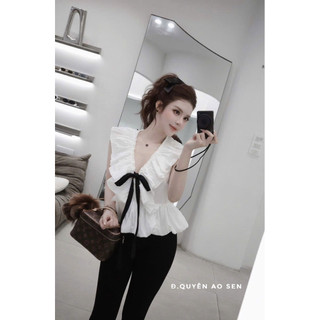SET ÁO BỒNG BÈO ĐÍNH NƠ MIX QUẦN LEGGING LỬNG HOT HIT