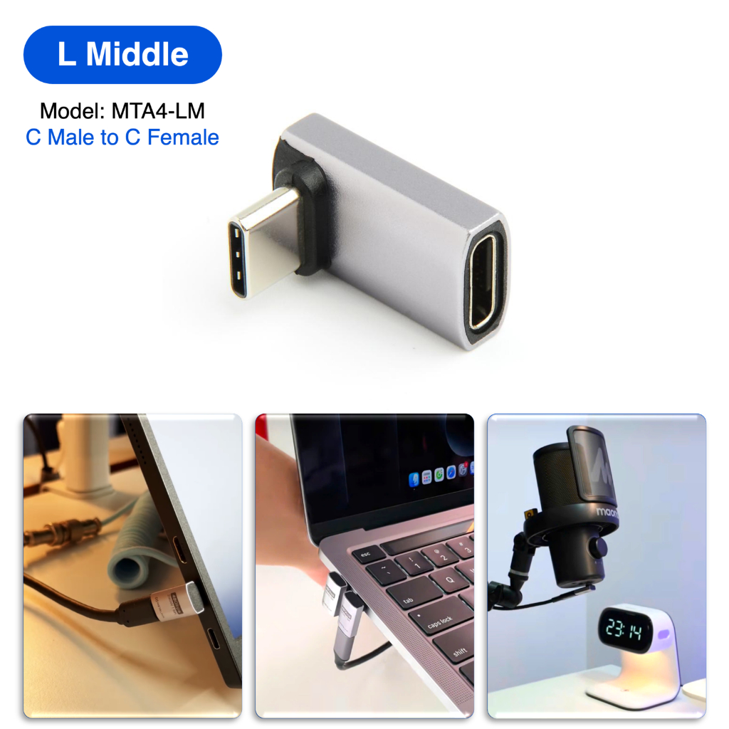 METALINK Đầu chuyển USB4 C to C 90 - 180 độ 240W 40G 8K chip E-maker, tương thích Thunderbolt 4/3