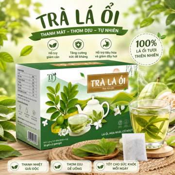 Trà Lá Ổi Giảm Cân, Trà Ổi Giảm Cân TL FRESH, Tốt Cho Hệ Tiêu Hóa [ HỘP 30 TÚI ]