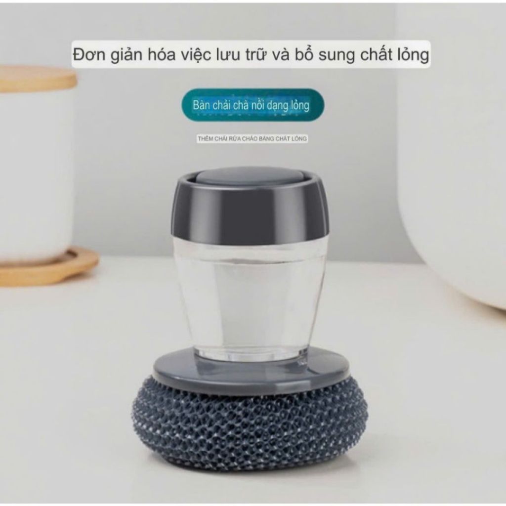 Dụng Cụ Cọ Rửa Chén Bát Xoong Nồi Bếp Ăn ALOHOME Có Bình Đựng Xà Phòng