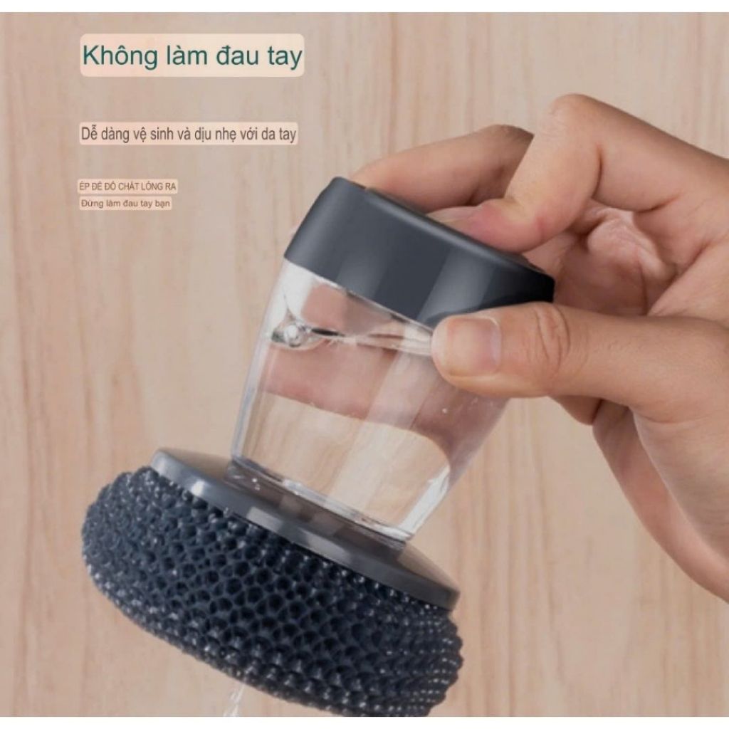 Dụng Cụ Cọ Rửa Chén Bát Xoong Nồi Bếp Ăn ALOHOME Có Bình Đựng Xà Phòng