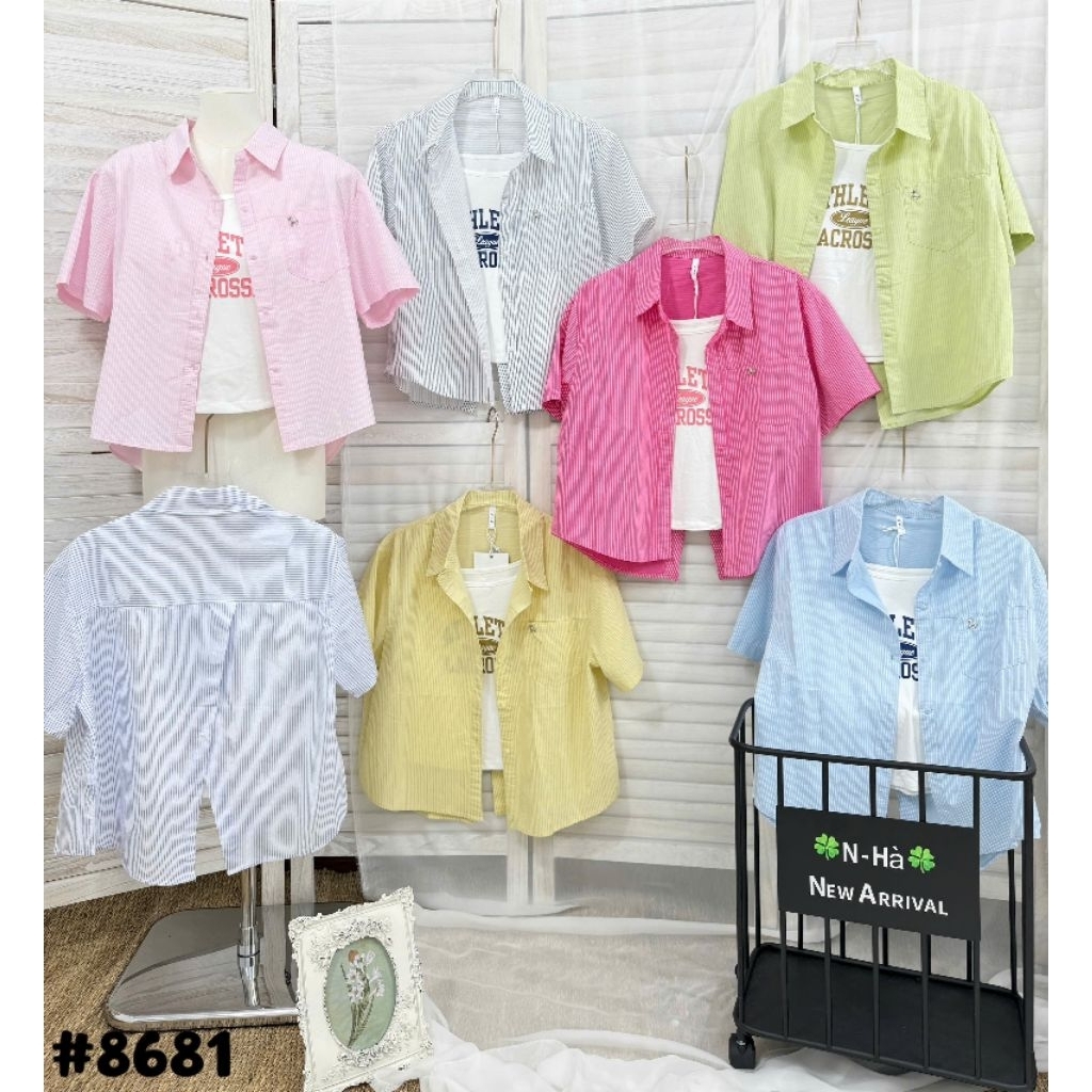 [𝑯𝒂 𝑨𝒏𝒉] Set Áo Sơ Mi Cộc Xẻ Sau QCL1