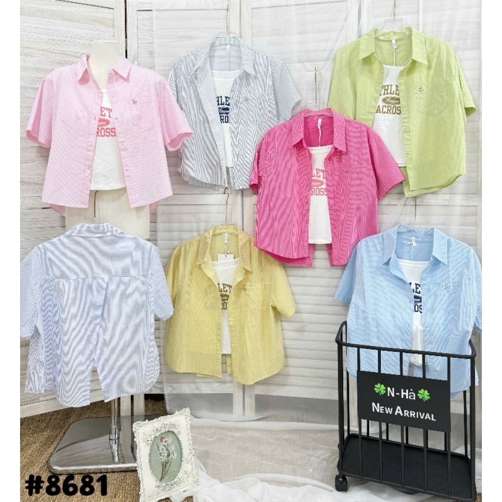 [𝑯𝒂 𝑨𝒏𝒉] Set Áo Sơ Mi Cộc Xẻ Sau QCL1