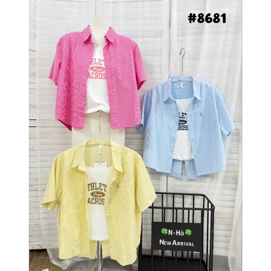 [𝑯𝒂 𝑨𝒏𝒉] Set Áo Sơ Mi Cộc Xẻ Sau QCL1