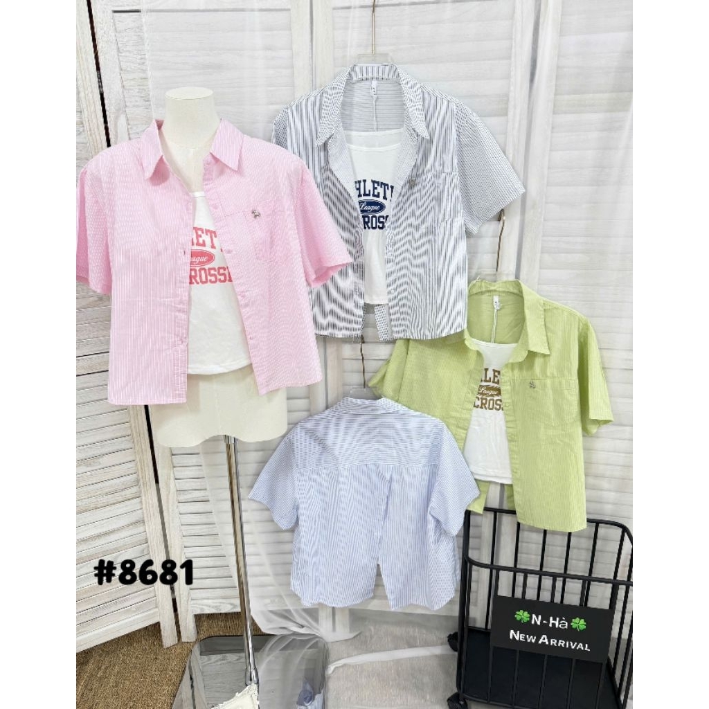 [𝑯𝒂 𝑨𝒏𝒉] Set Áo Sơ Mi Cộc Xẻ Sau QCL1