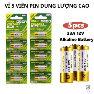 1 vỉ 5 viên Pin 12V 23A Alkaline – Pin Remote Cửa Cuốn, Điều Khiển Từ Xa