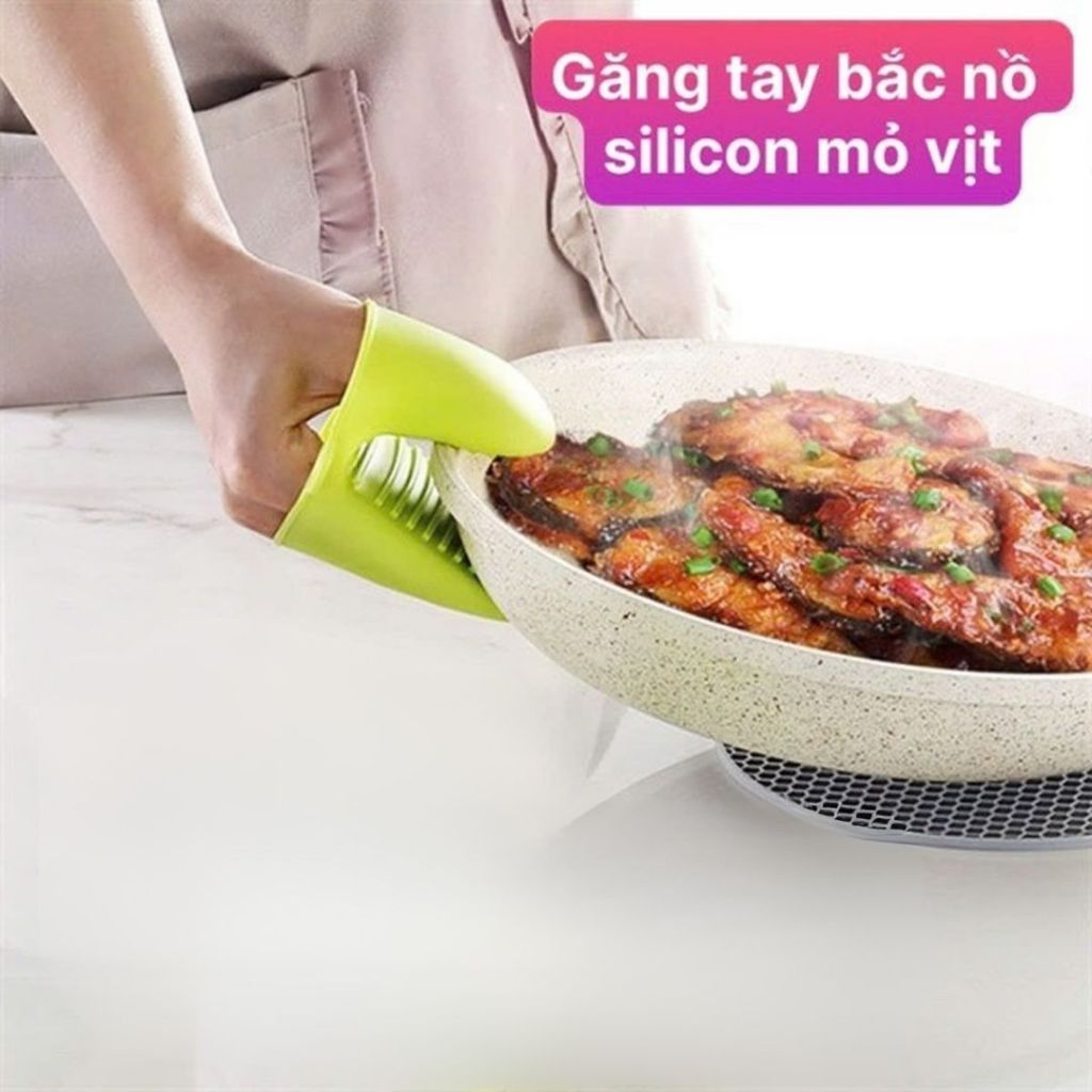SET 2 Miếng Nhấc Nồi Silicon Chịu Nhiệt ALO HOME Kẹp Bắc Nồi Lấy Đồ Nóng Tiện Dụng