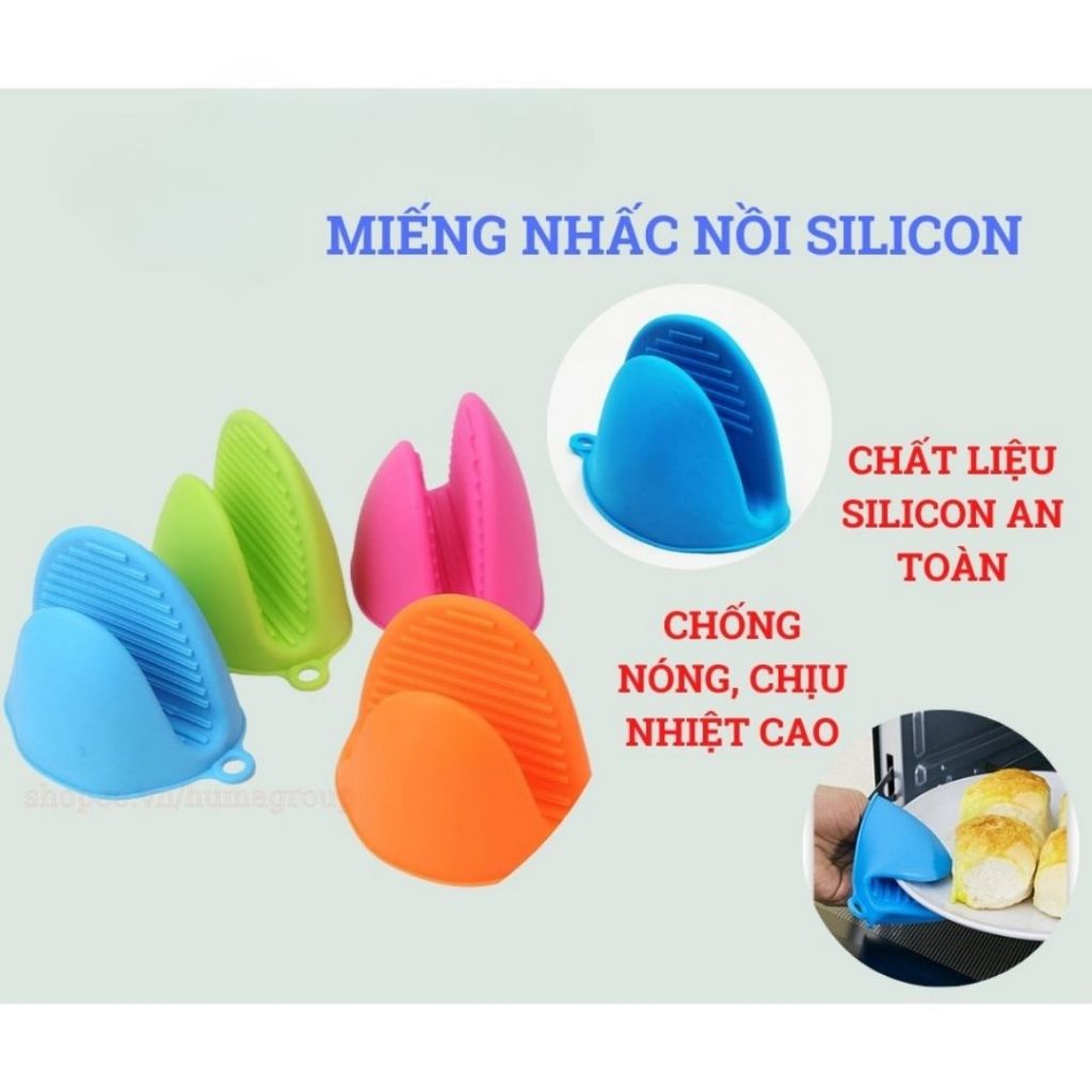 SET 2 Miếng Nhấc Nồi Silicon Chịu Nhiệt ALO HOME Kẹp Bắc Nồi Lấy Đồ Nóng Tiện Dụng