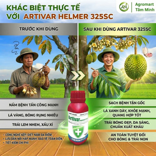 Artivar Helmer 325SC giải pháp công nghệ kép,bảo vệ vàng giúp vườn khỏe,cây trồng phát triển ổn định